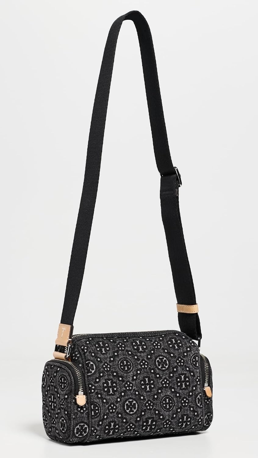 image:imageTory Burch Womens T Monogram Denim Pocket Crossbody BagBlack
