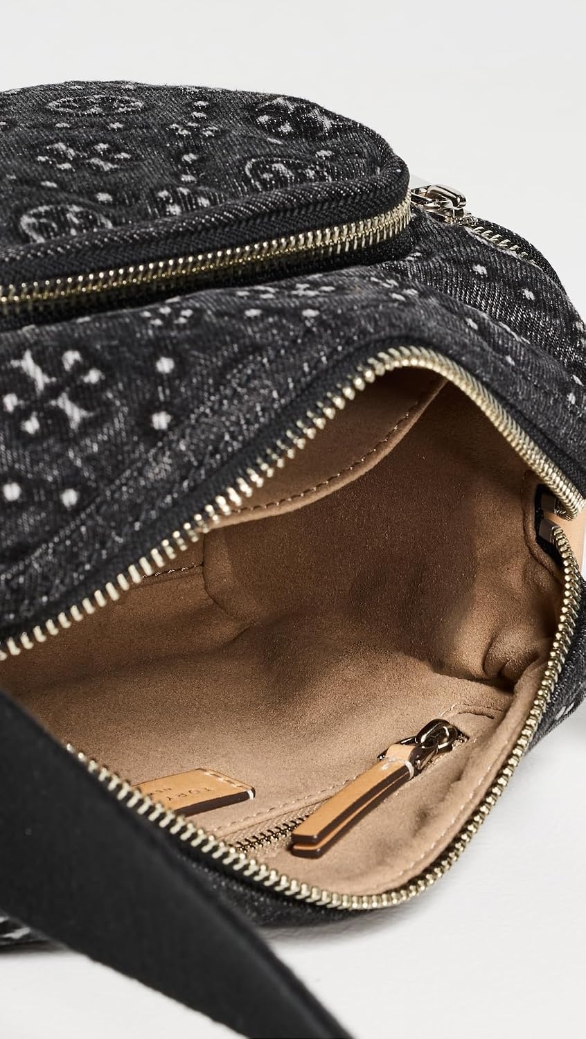 image:imageTory Burch Womens T Monogram Denim Pocket Crossbody BagBlack