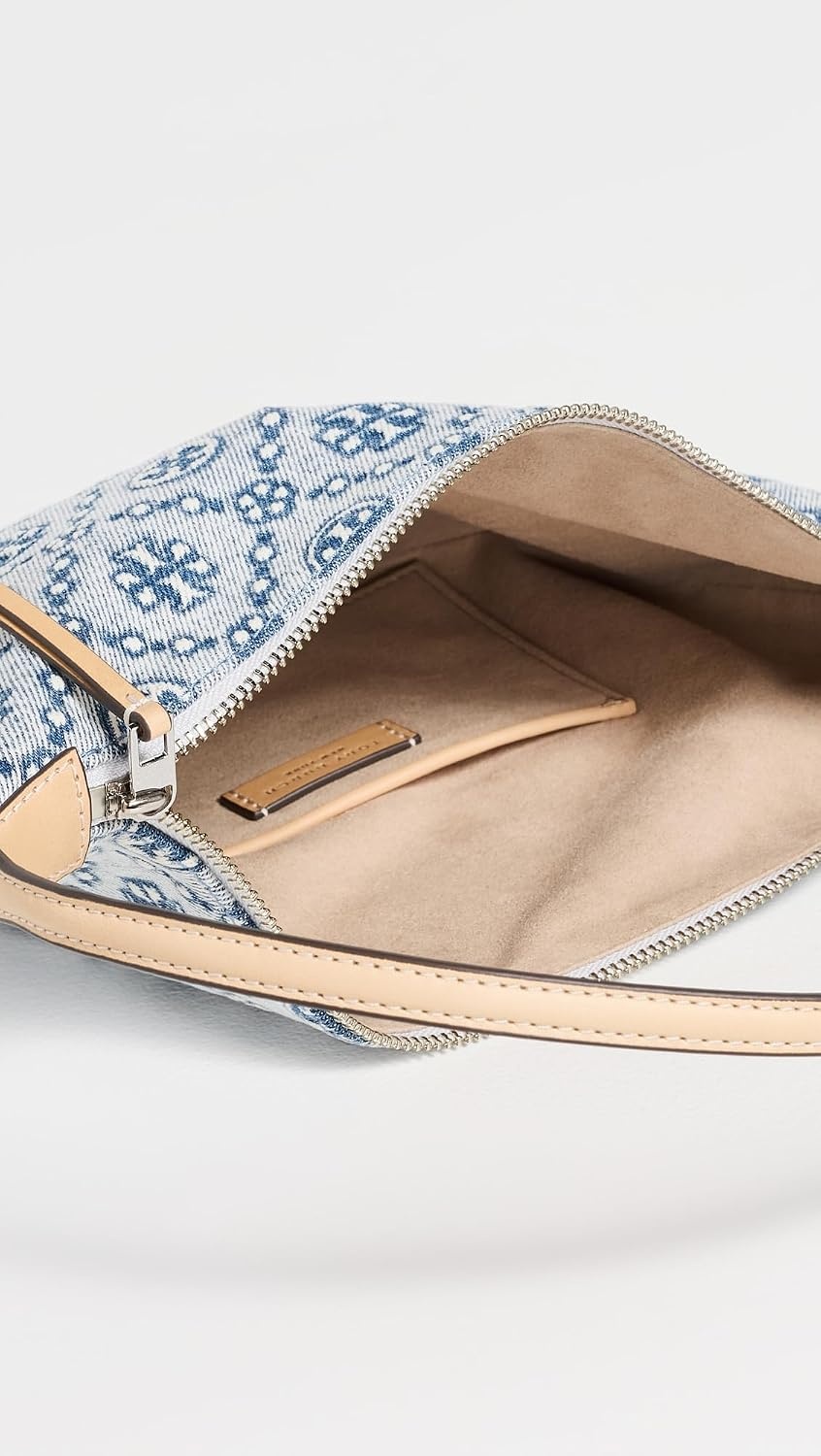 image:imageTory Burch Womens T Monogram Denim Small Balloon BagPowder Blue