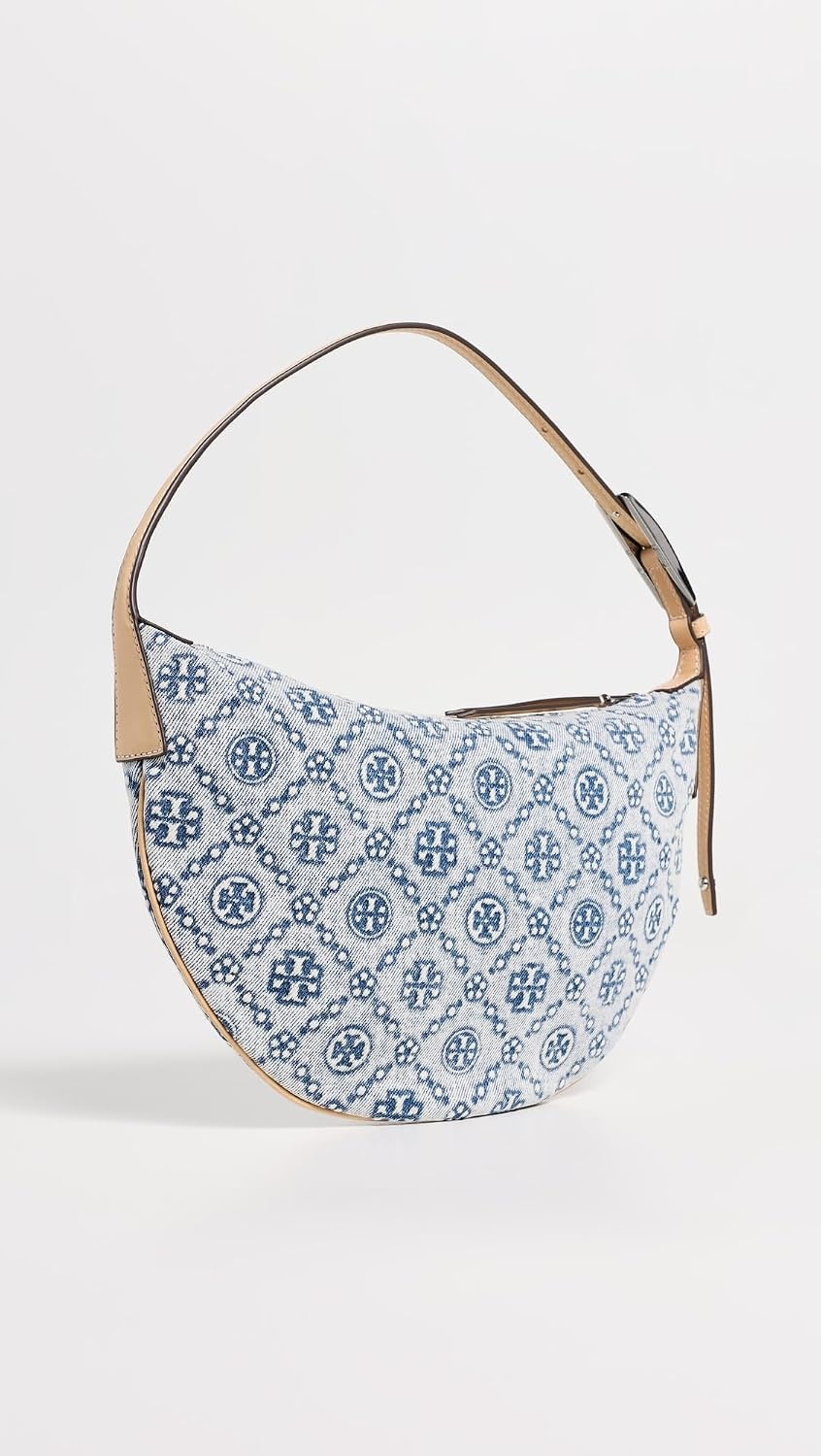 image:imageTory Burch Womens T Monogram Denim Small Balloon BagPowder Blue