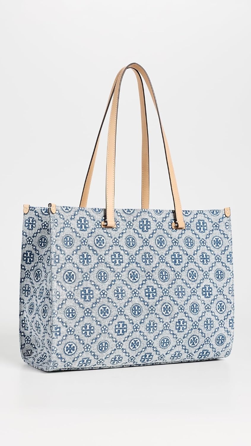 image:imageTory Burch Womens T Monogram Denim TotePowder Blue