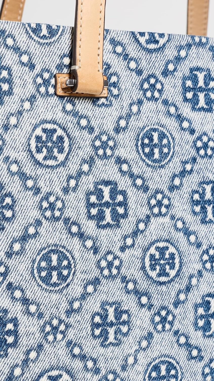 image:imageTory Burch Womens T Monogram Denim TotePowder Blue