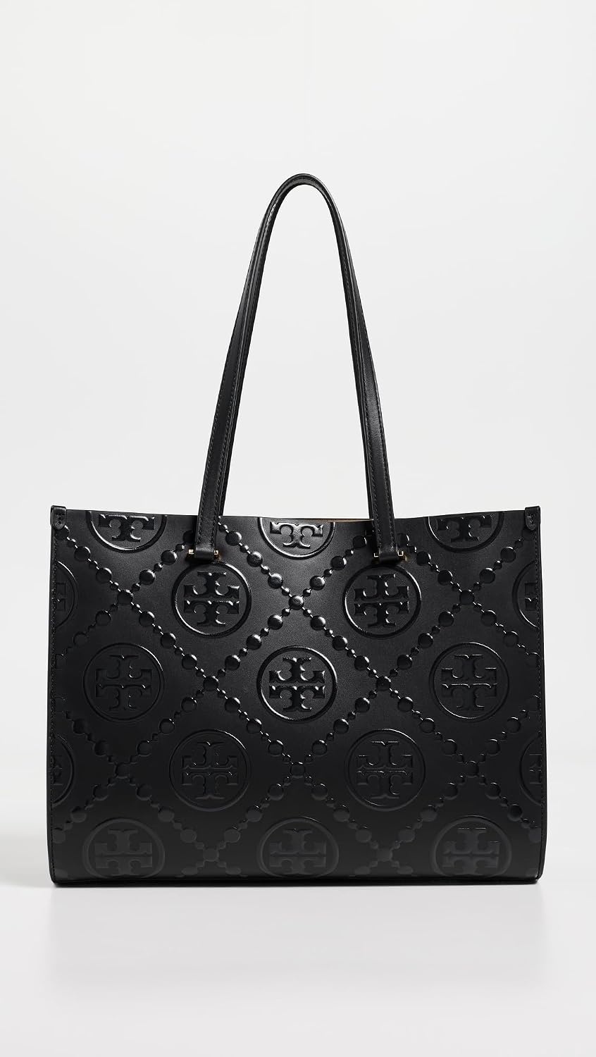 image:imageTory Burch Womens T Monogram Embossed Tote BagBlack