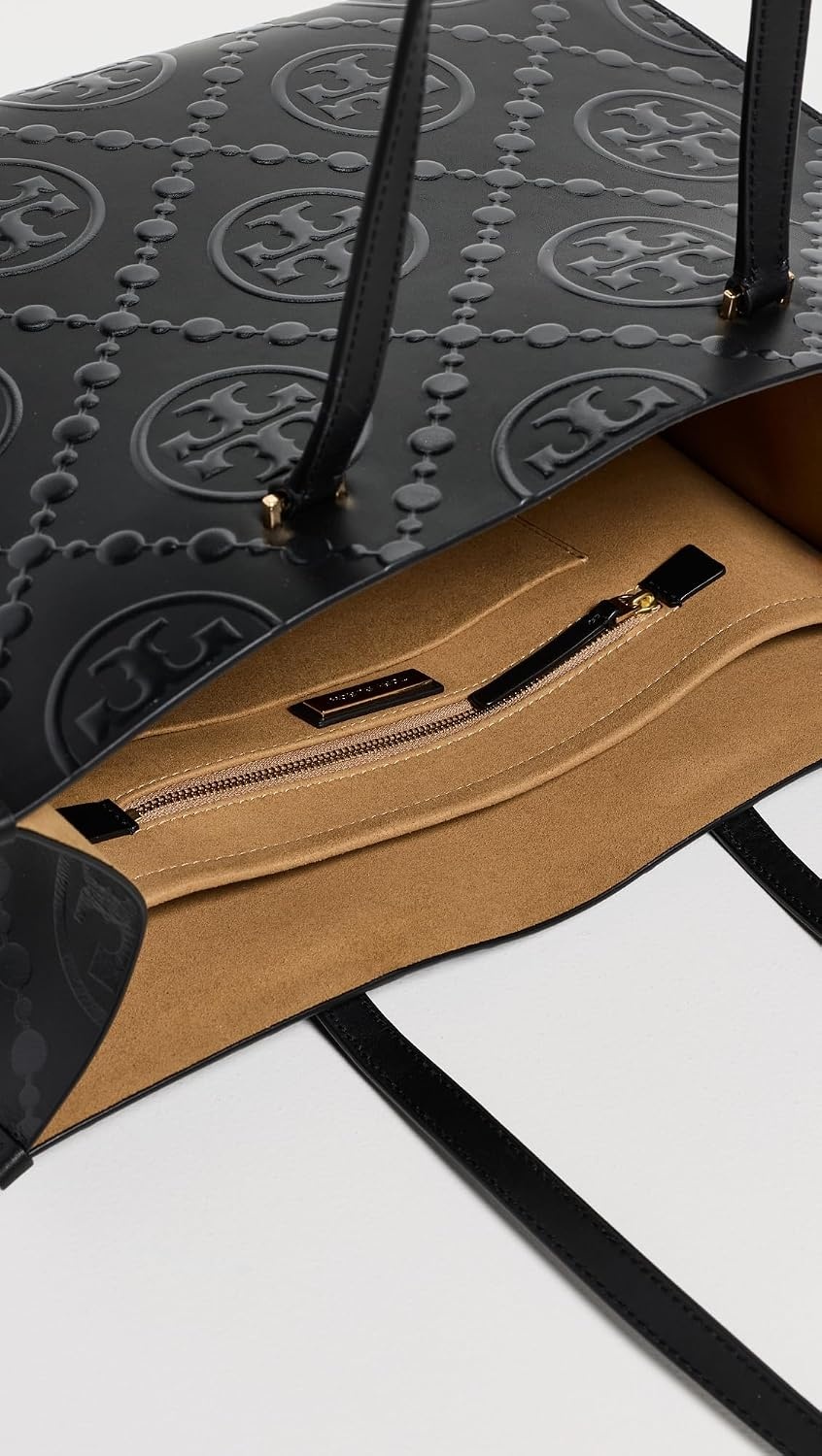 image:imageTory Burch Womens T Monogram Embossed Tote BagBlack