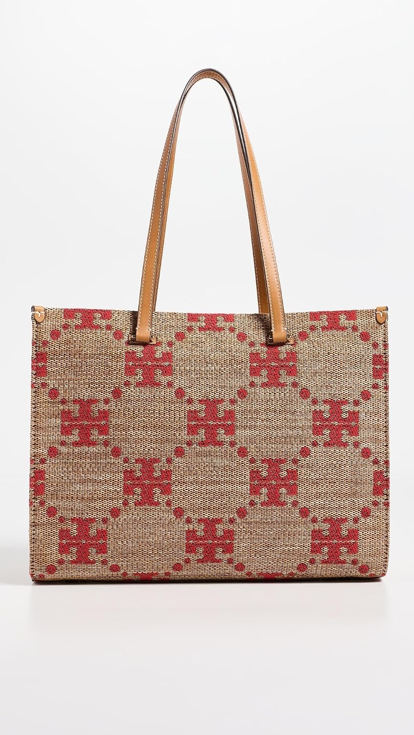 image:imageTory Burch Womens T Monogram Straw ToteNatural