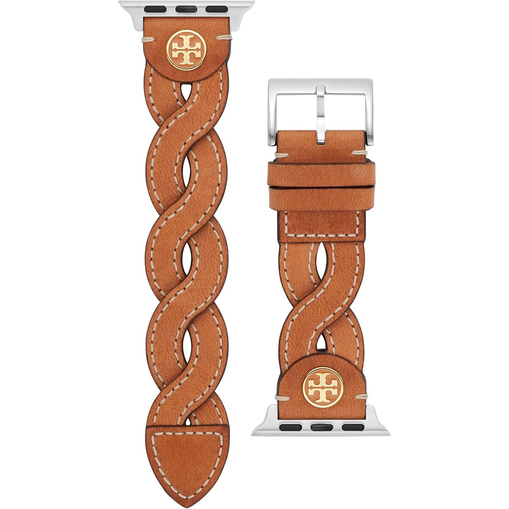 image:imageTory Burch Womens BraidedLeather 38404142mm Band For Apple WatchBrown Braided