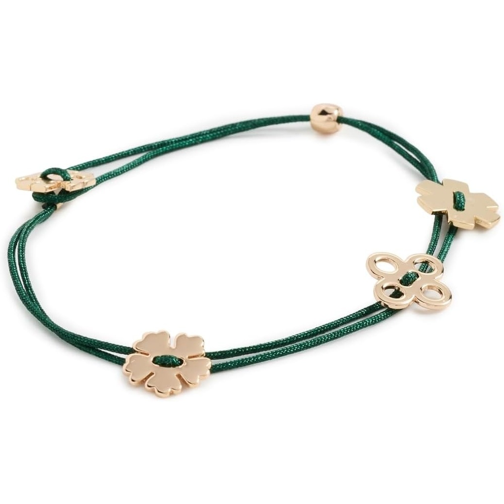 image:imageTory Burch Womens Clover Cord BraceletTory GoldDark Kale