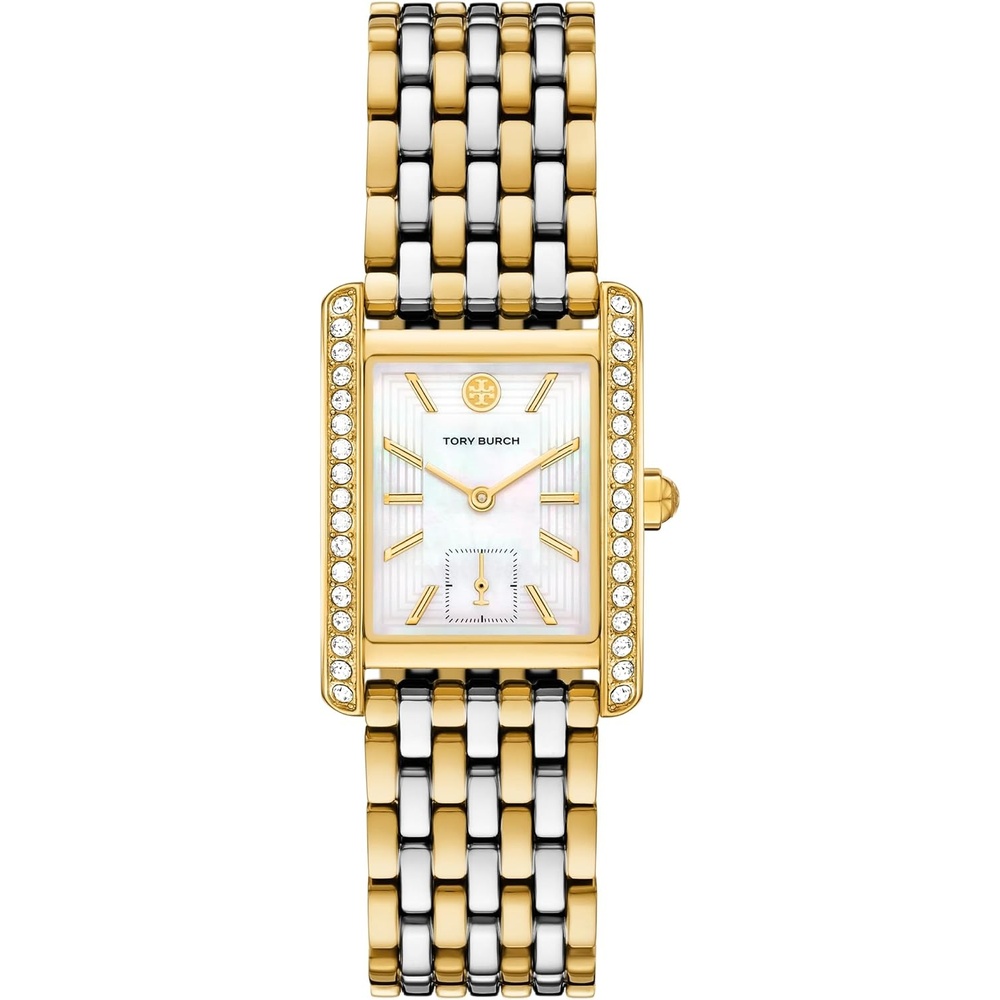 image:imageTory Burch Womens Eleanor Stainless Steel WatchTwoTone Glitz