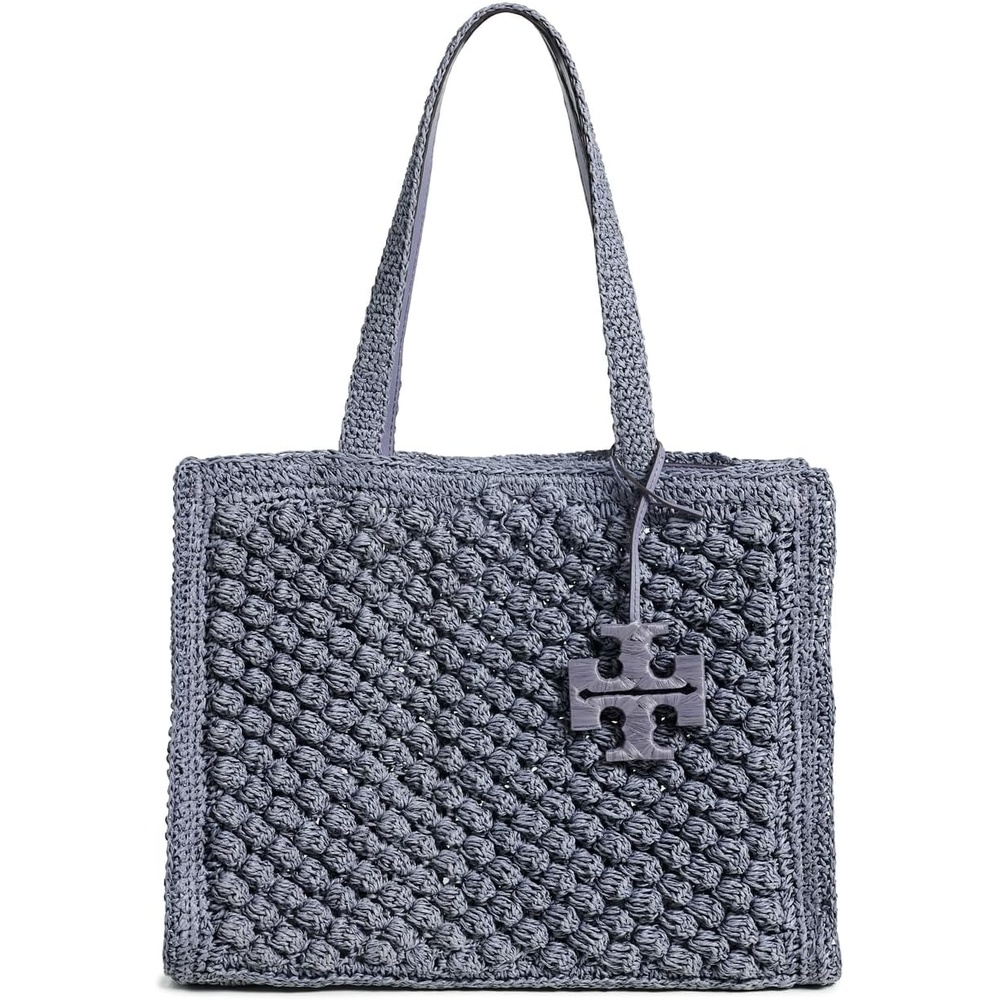 image:imageTory Burch Womens Ella HandCrocheted Popcorn Small ToteGray