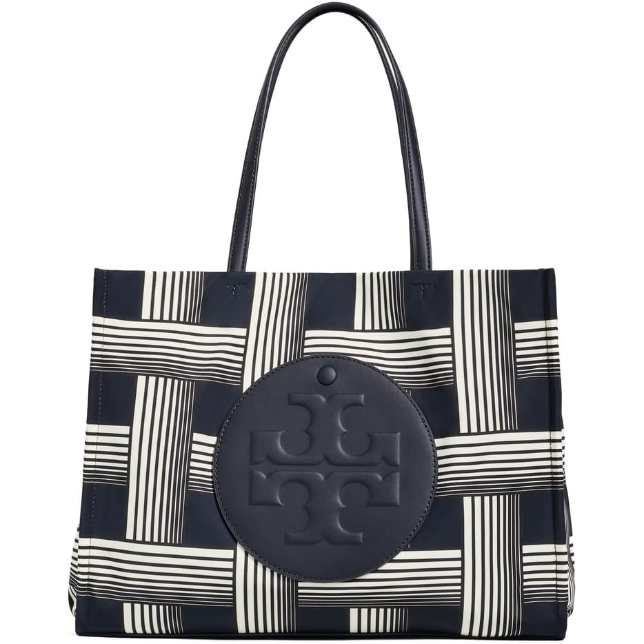 image:imageTory Burch Womens Ella Patent Small ToteBlock Print Black