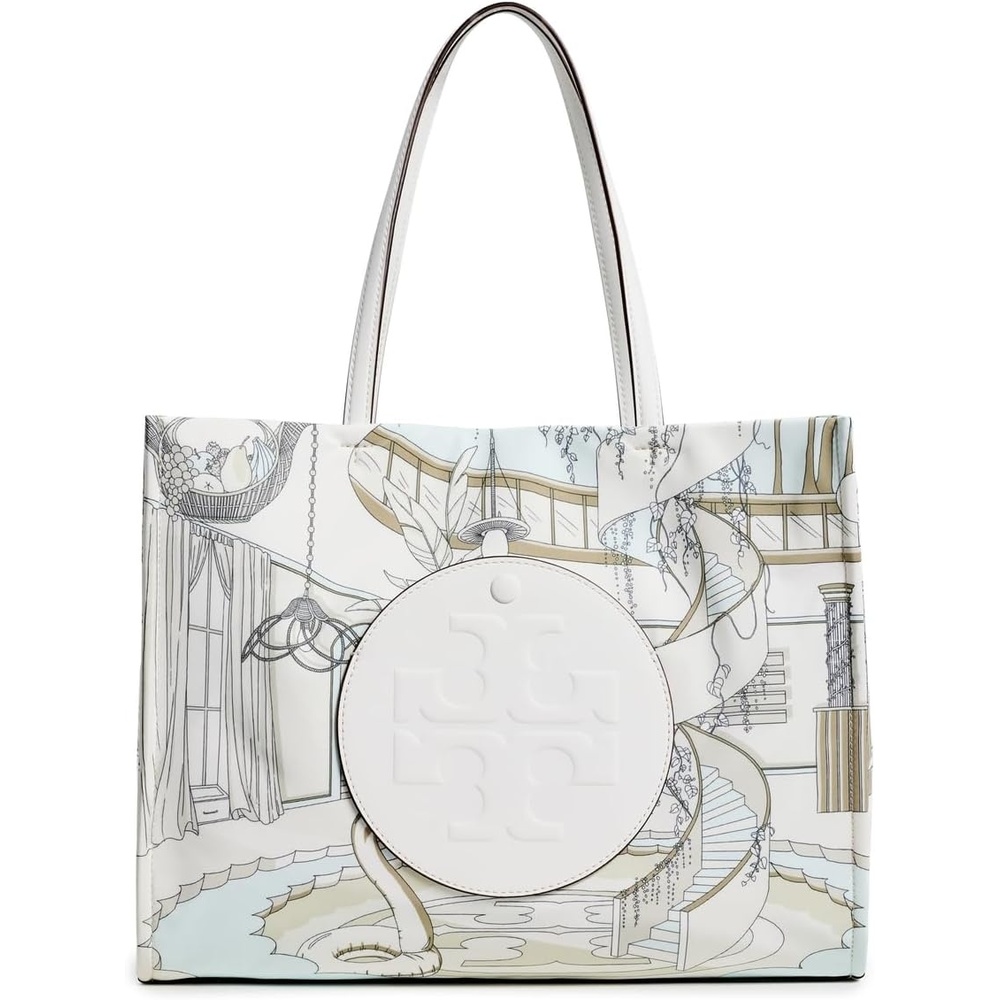 image:imageTory Burch Womens Ella Printed Small Tote BagThe Pool Beige