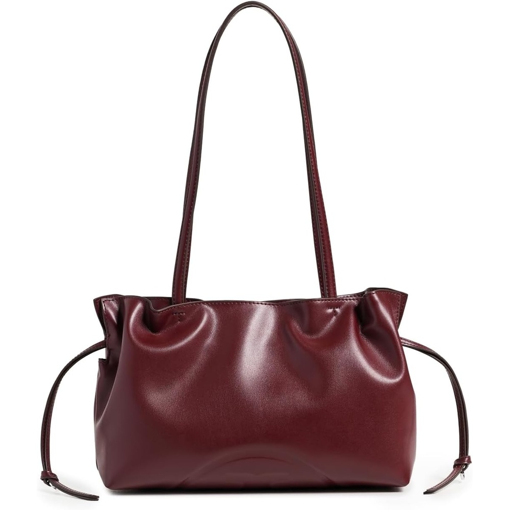 image:imageTory Burch Womens Ella Recycled Drawstring Small Tote BagMerlot