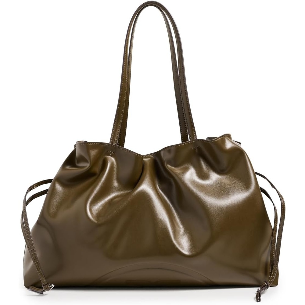 image:imageTory Burch Womens Ella Recycled Drawstring Tote BagDark Olive