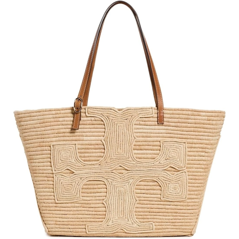 image:imageTory Burch Womens Ella Structured Straw Large Tote BagNatural