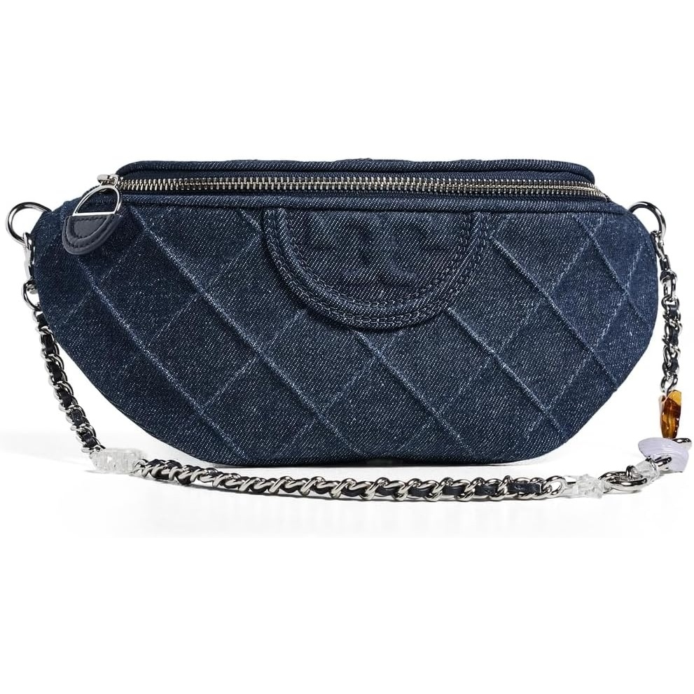 image:imageTory Burch Womens Fleming Denim Charm Belt BagBlue