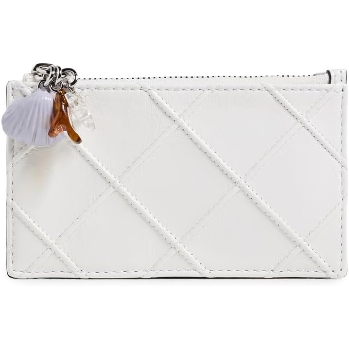 image:imageTory Burch Womens Fleming Distressed Charm Zip Card CaseCirrus Cloud