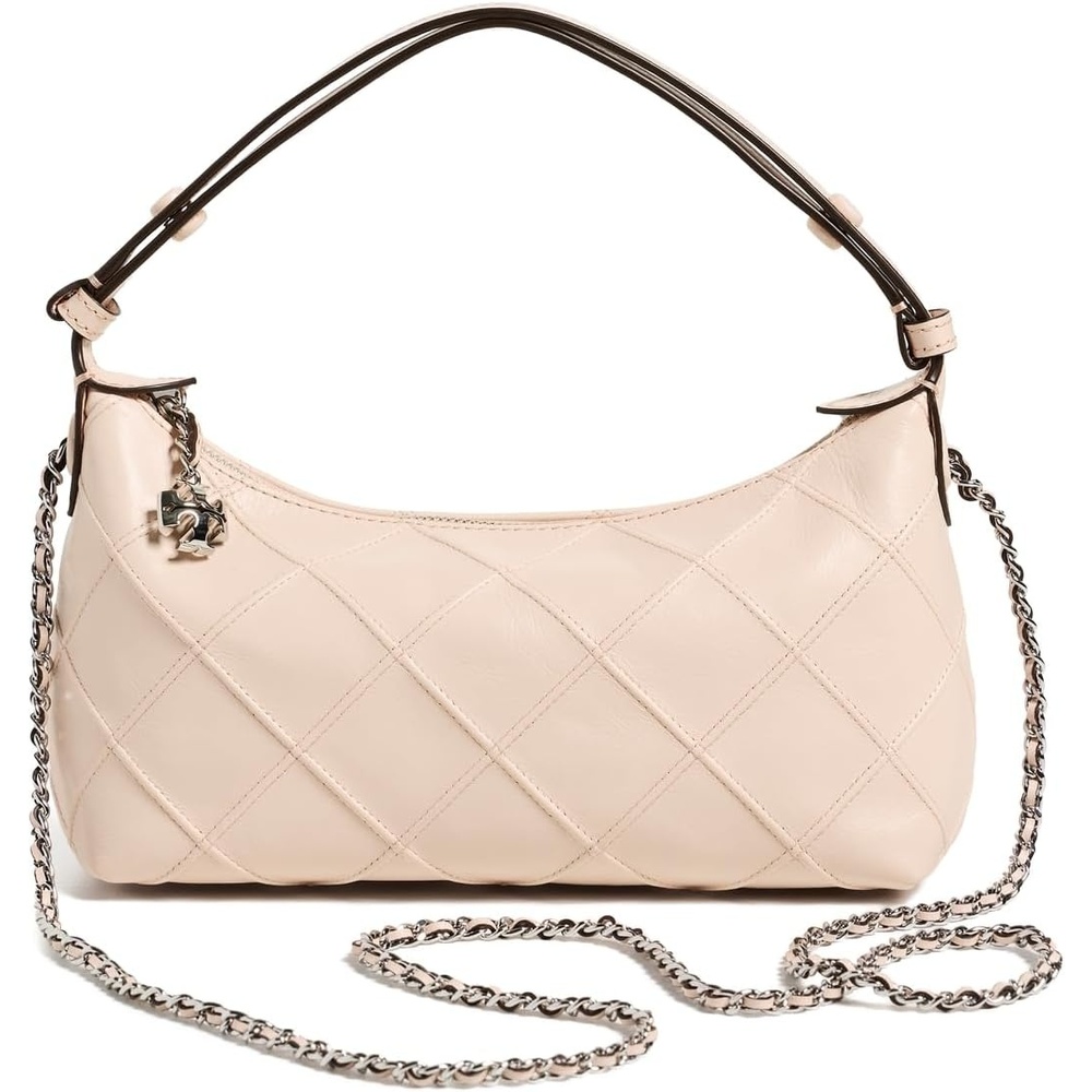 image:imageTory Burch Womens Fleming Distressed Pouchette Shoulder BagSoft Pink