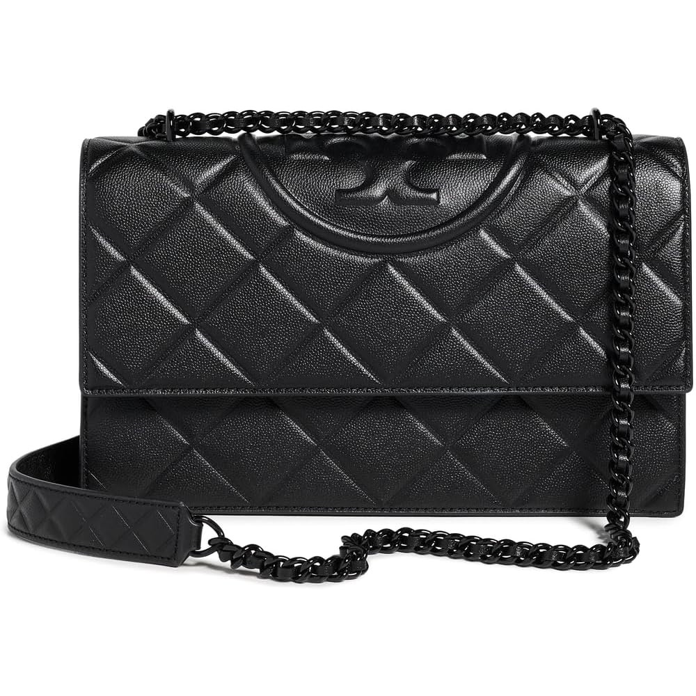 image:imageTory Burch Womens Fleming Soft Grain Convertible Shoulder BagBlackBlack