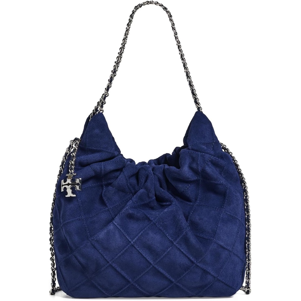 image:imageTory Burch Womens Fleming Suede Mini Hobo BagBallpoint Blue