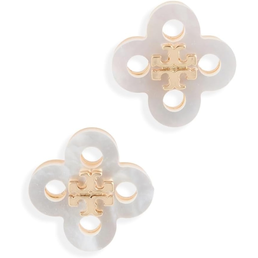 image:imageTory Burch Womens Kira Clover Stud EarringsTory GoldIvory