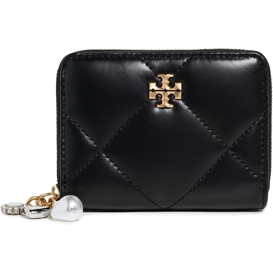 image:imageTory Burch Womens Kira Diamond Quilt Charm WalletBlack