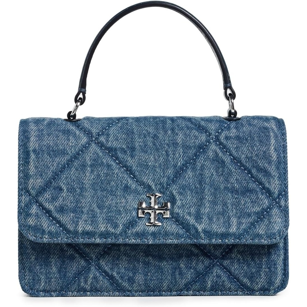 image:imageTory Burch Womens Kira Diamond Quilt Denim Wallet On A Chain Blue One SizeBlue