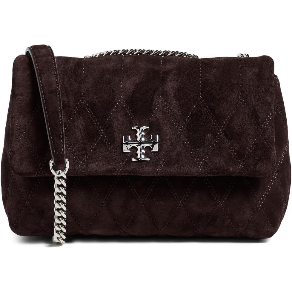 image:imageTory Burch Womens Kira Quilt Suede Shoulder BagLicorice