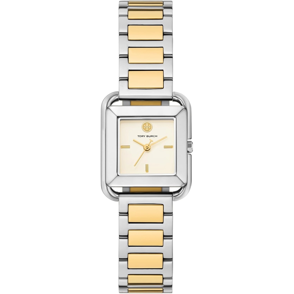 image:imageTory Burch Womens Kira Square ThreeHand Stainless Steel WatchTwoTone