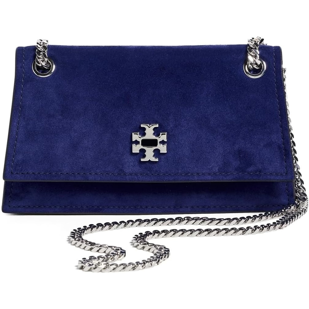 image:imageTory Burch Womens Kira Turnlock Suede Mini Shoulder BagBallpoint Blue