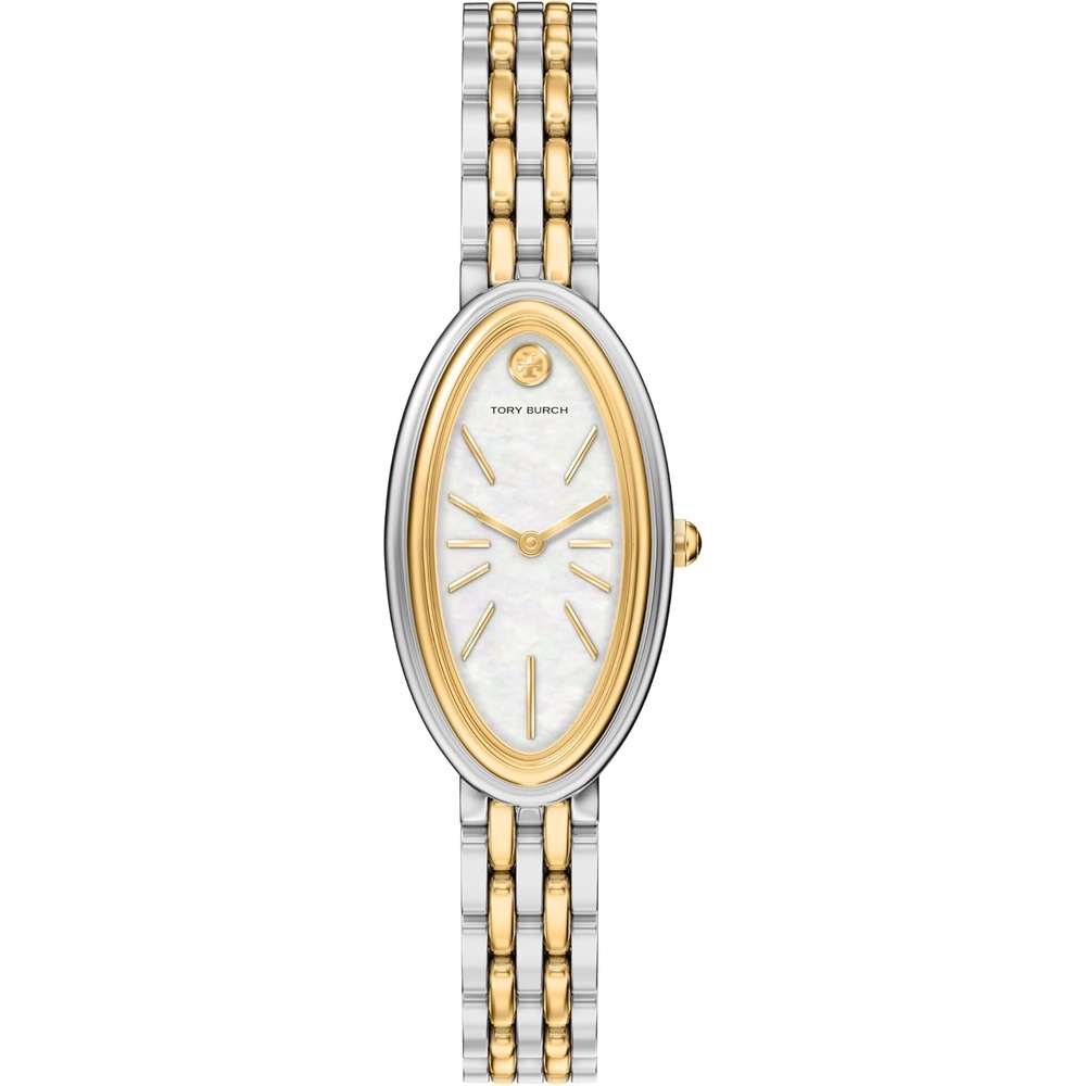 image:imageTory Burch Womens Oval Stainless Steel TwoHand WatchGoldSilver