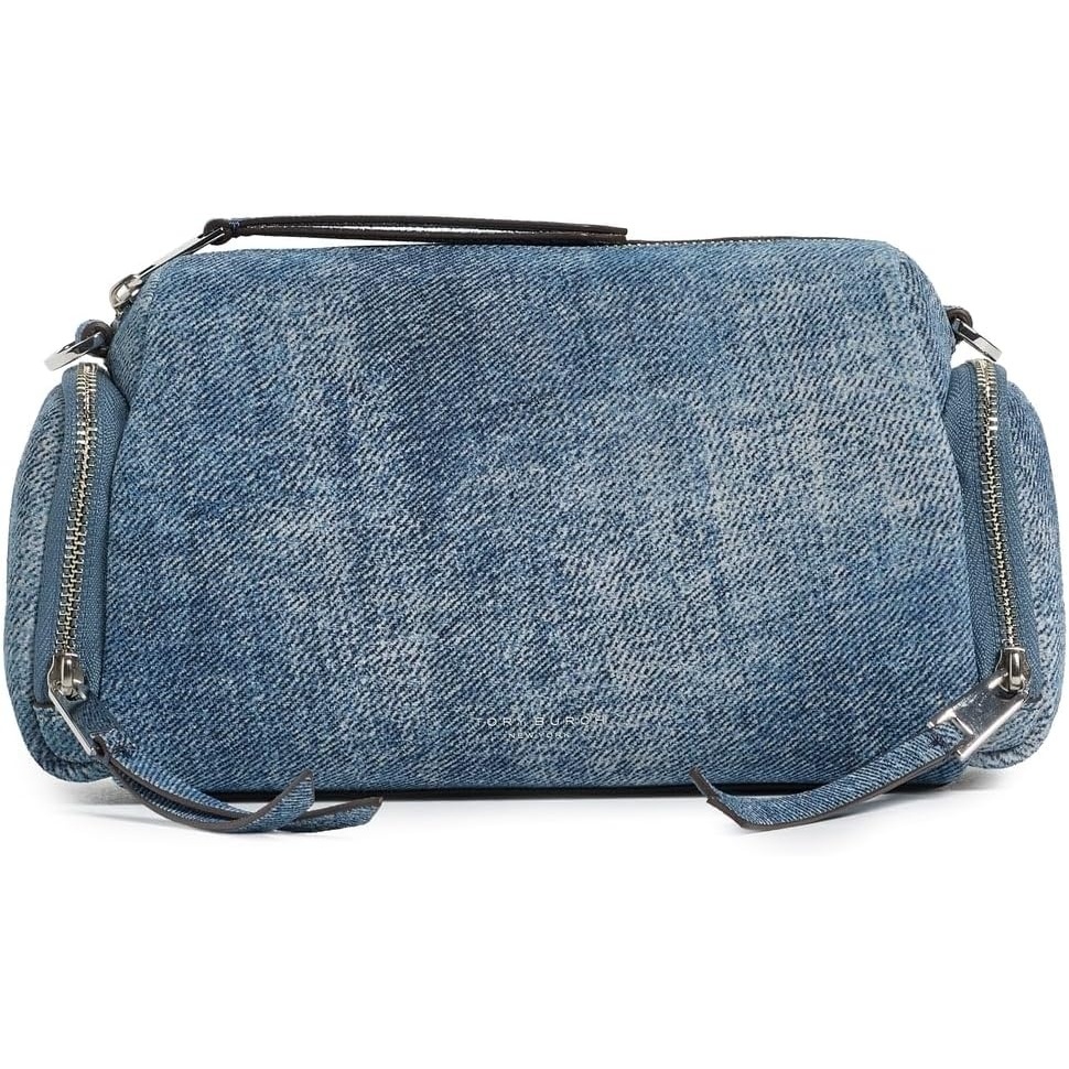 image:imageTory Burch Womens Perry DenimPrint Suede VoyagerDenim