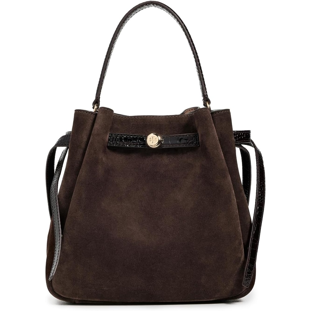 image:imageTory Burch Womens Romy Suede Bucket BagDark Cocoa
