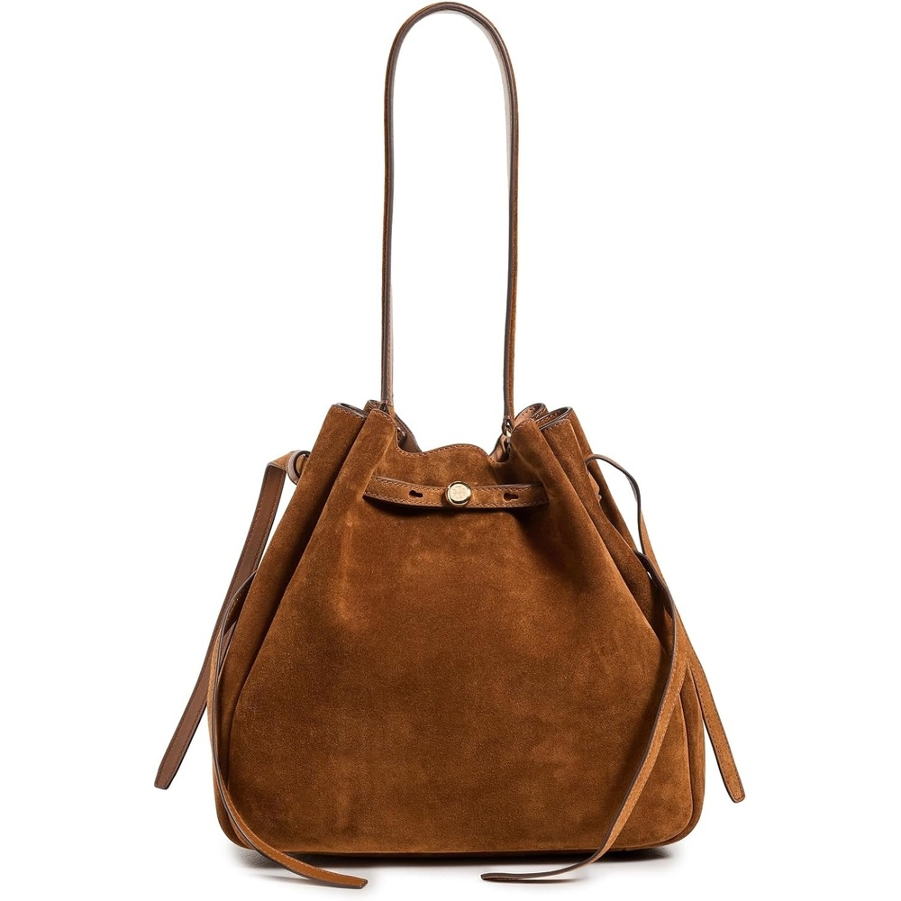 image:imageTory Burch Womens Romy Suede Large Bucket BagCaramel
