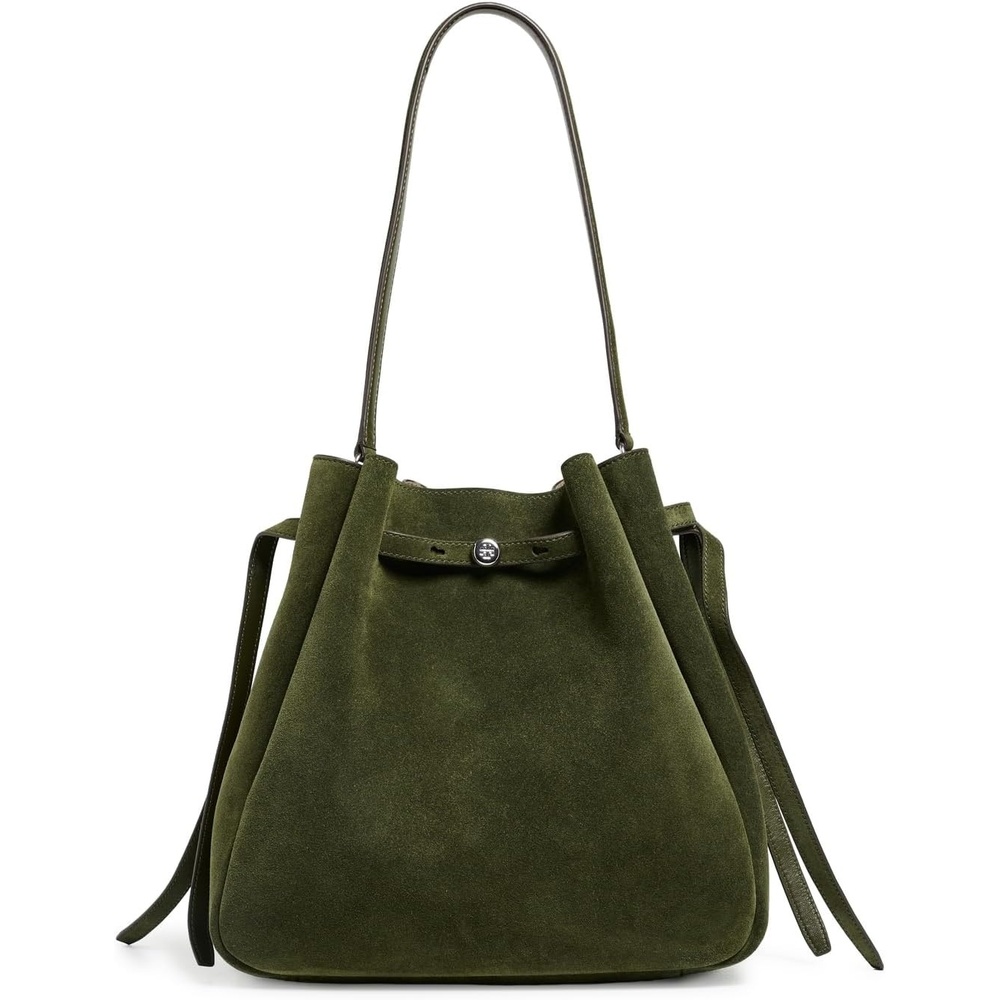 image:imageTory Burch Womens Romy Suede Large Bucket BagLeccio