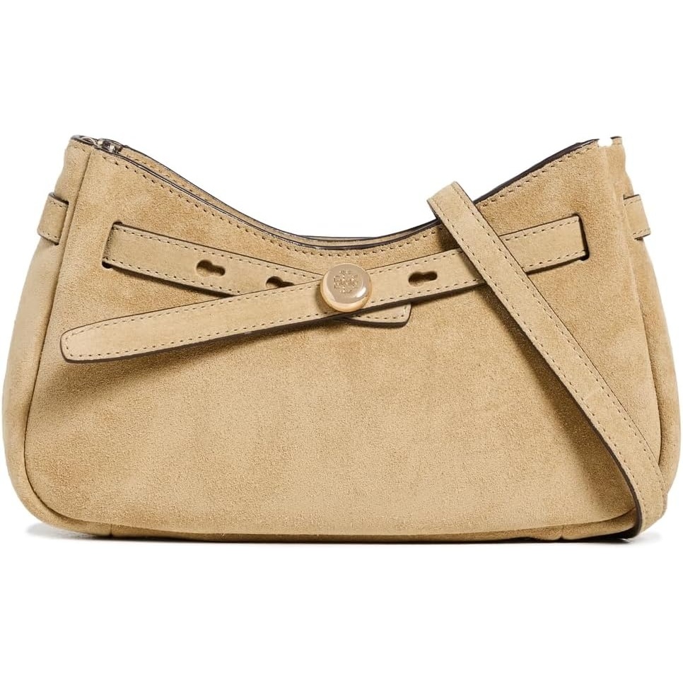 image:imageTory Burch Womens Romy Suede Zip Top Crossbody BagButter