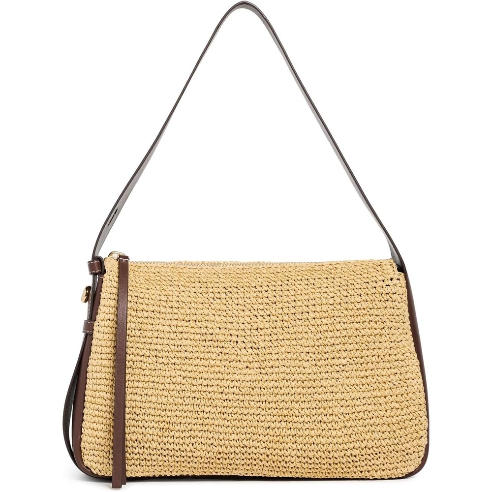 image:imageTory Burch Womens Romy Woven Shoulder BagNatural
