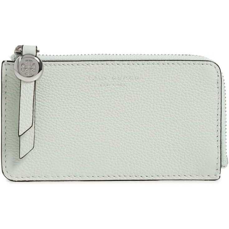 image:imageTory Burch Womens Romy Zip Card Case Light Green One SizeLight Green
