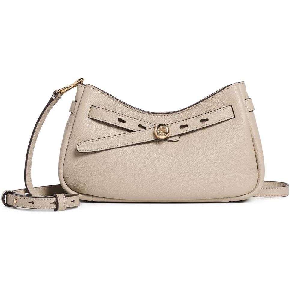 image:imageTory Burch Womens Romy Zip Top Crossbody BagSoft Cement