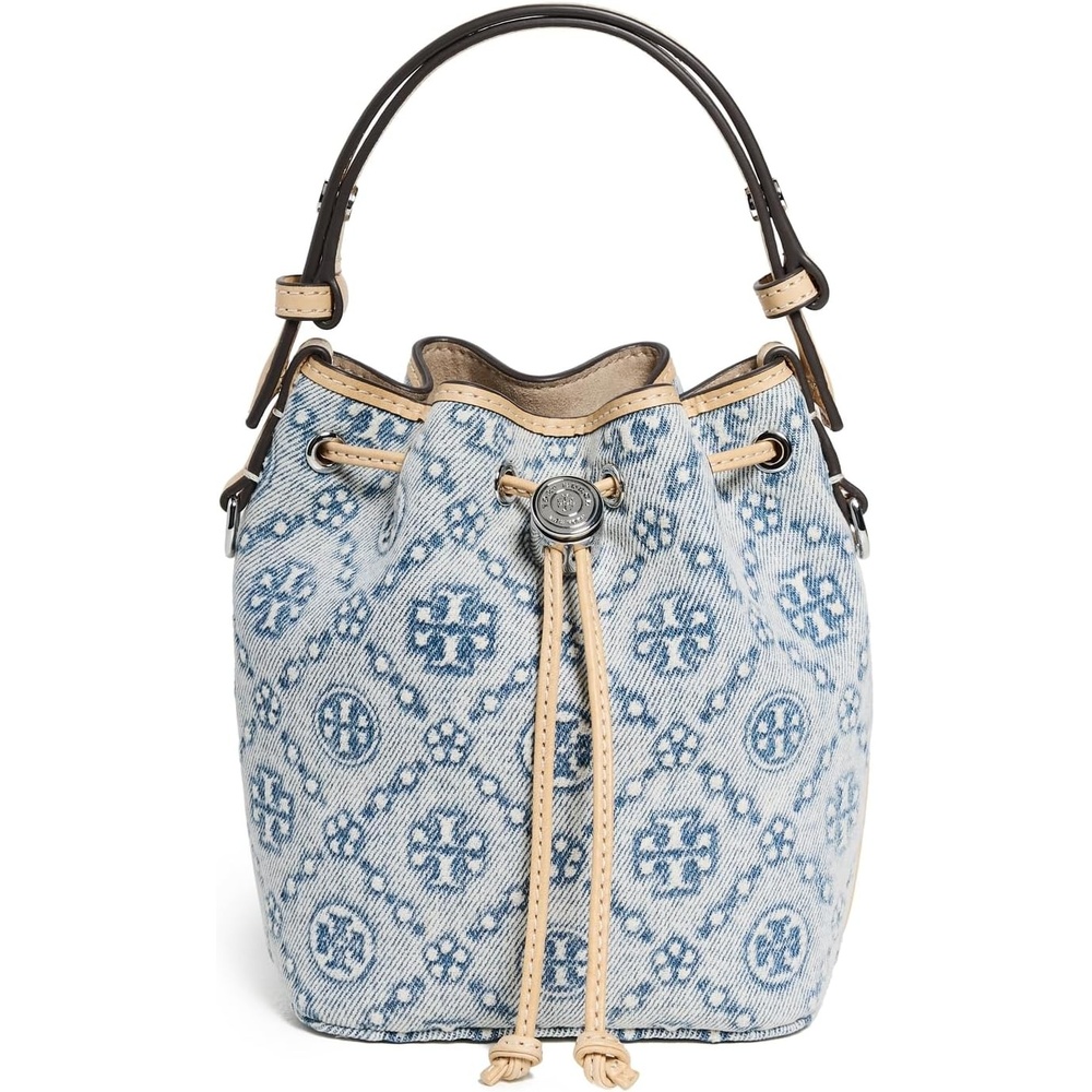 image:imageTory Burch Womens T Monogram Denim Mini Bucket BagPowder Blue