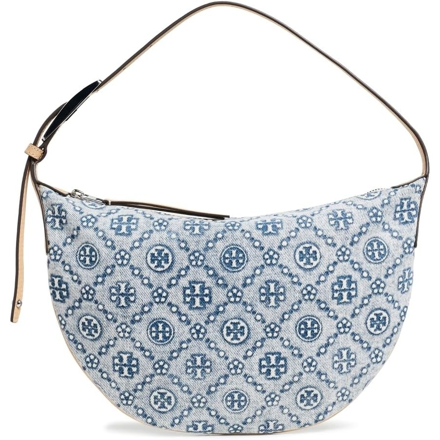 image:imageTory Burch Womens T Monogram Denim Small Balloon BagPowder Blue