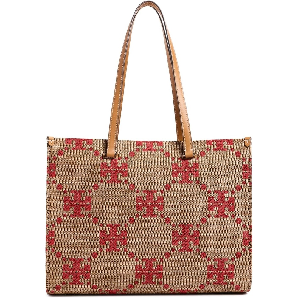 image:imageTory Burch Womens T Monogram Straw ToteNatural