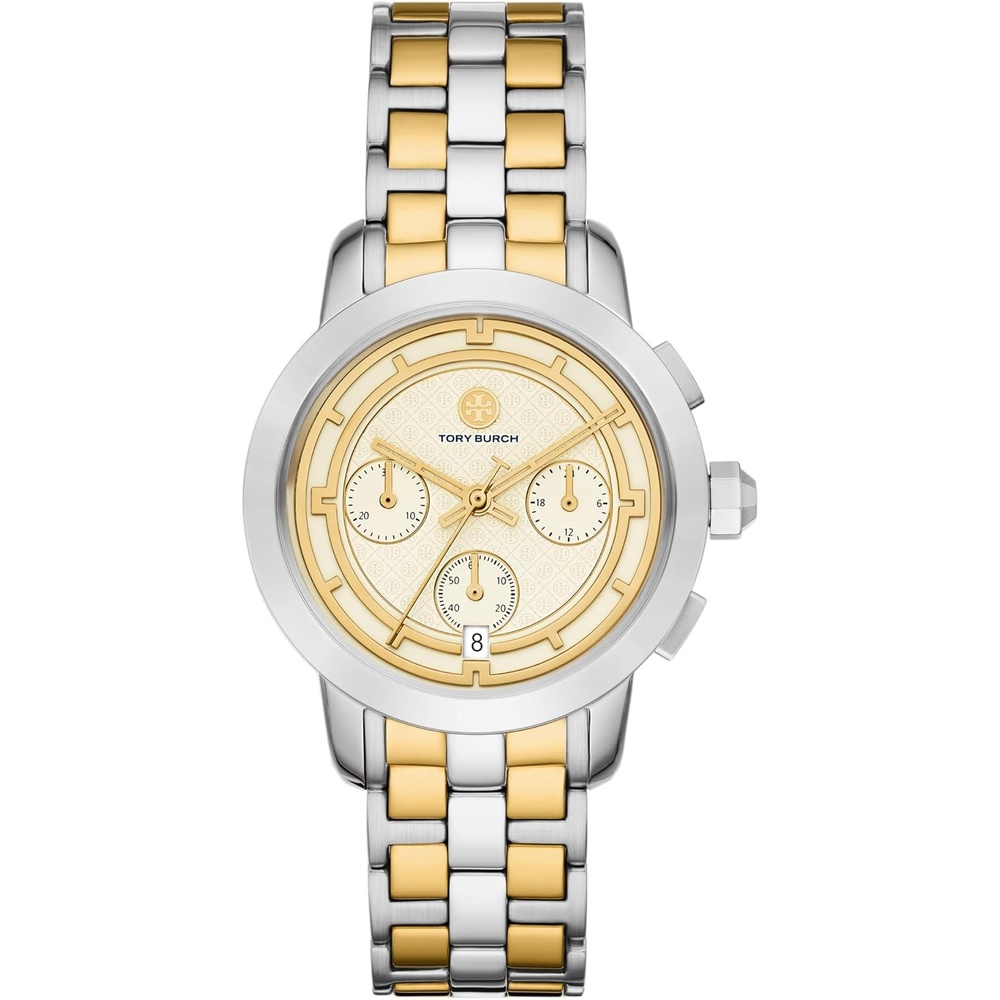image:imageTory Burch Womens Tory Stainless Steel or Leather Band WatchTwoTone
