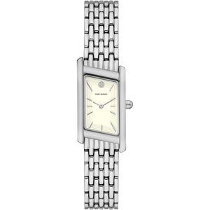 Tory Burch Women’s Eleanor Stainless Steel Watch(Silver Angled)