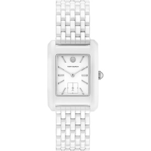 Tory Burch Women’s Eleanor Stainless Steel Watch(White)