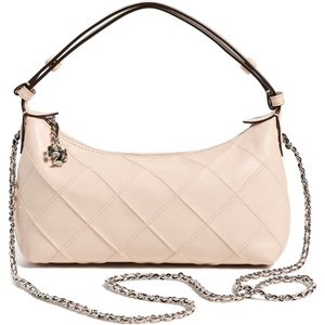 Tory Burch Women’s Fleming Distressed Pouchette Shoulder Bag(Soft Pink)