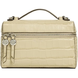 Tory Burch Women’s Romy Croc Embossed Mini Bag(Ginger Leaf)