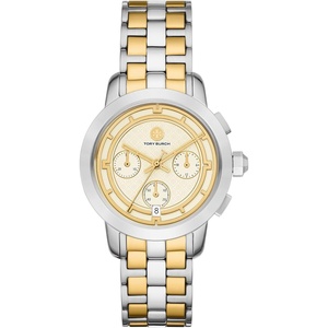 Tory Burch Women’s Tory Stainless Steel or Leather Band Watch(Two-Tone)